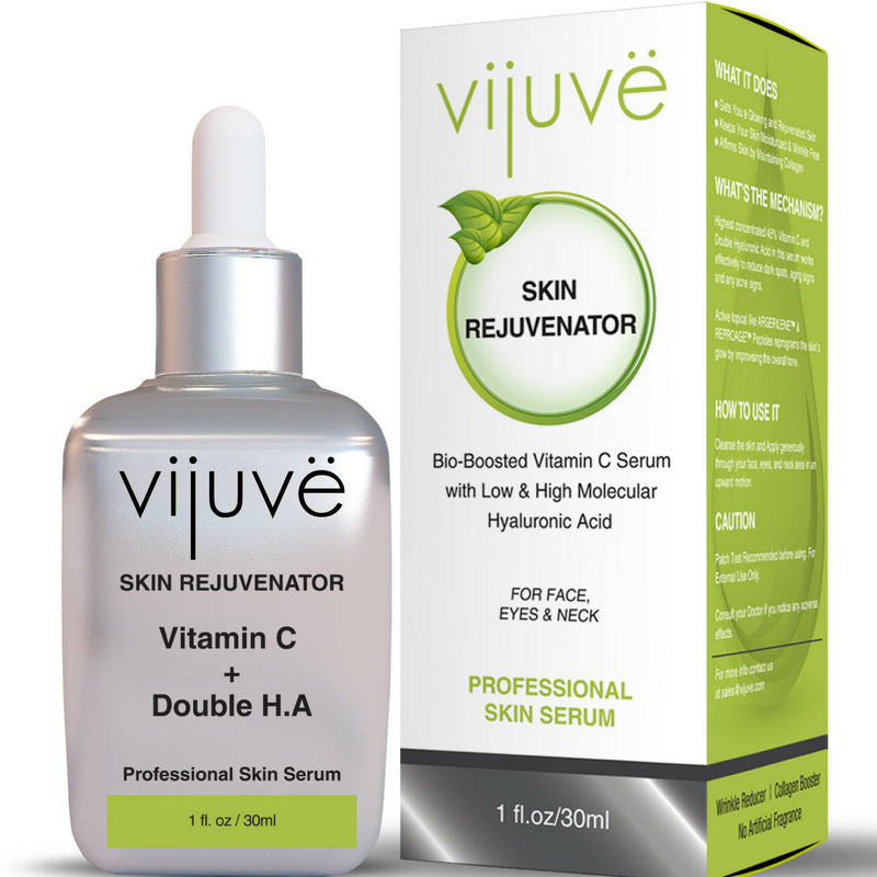 VIJUVE Vitamin C Serum For Face & Neck with Double Hyaluronic Acid &