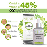 VIJUVE Vitamin C Serum For Face & Neck with Double Hyaluronic Acid &