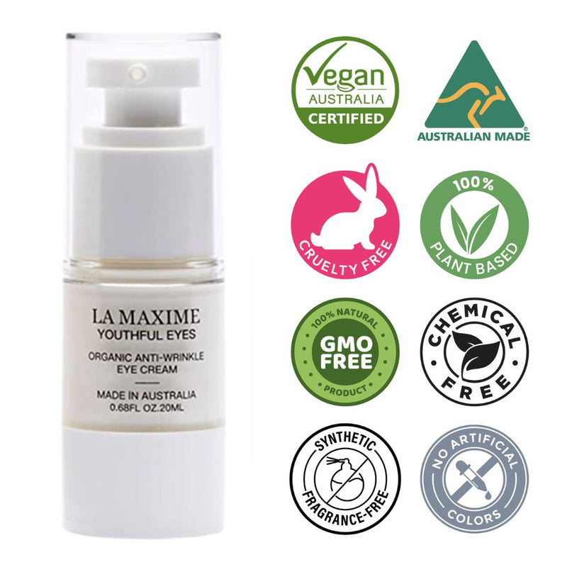 LA MAXIME Youthful Eyes Organic Anti Wrinkle Eye Cream - Hydrating