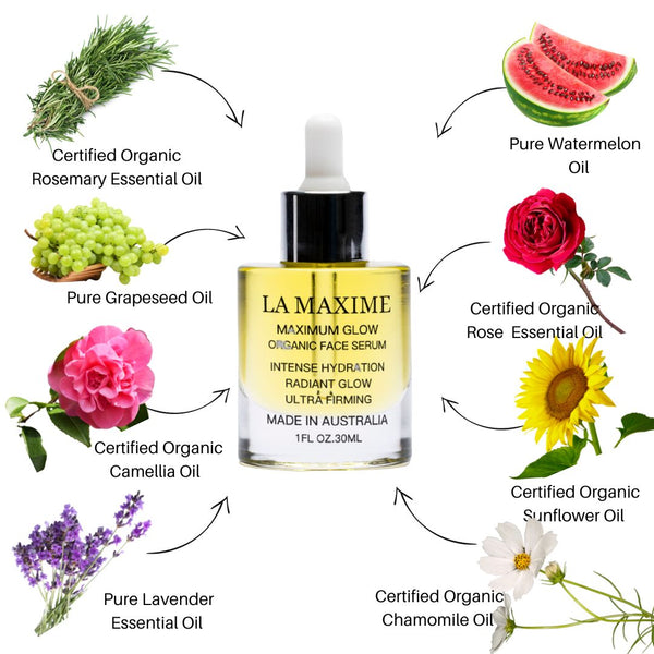 LA MAXIME Maximum Glow Organic Face Serum - Hydrating Multivitamin