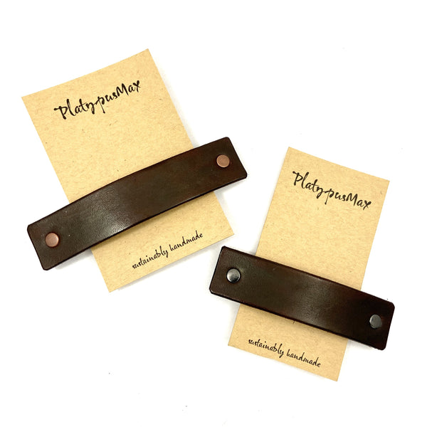 Chocolate Brown Leather Eco Barrette