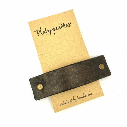 Chocolate Brown Leather Eco Barrette