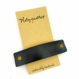 The Minimalist: Basic Black Leather Eco Barrette