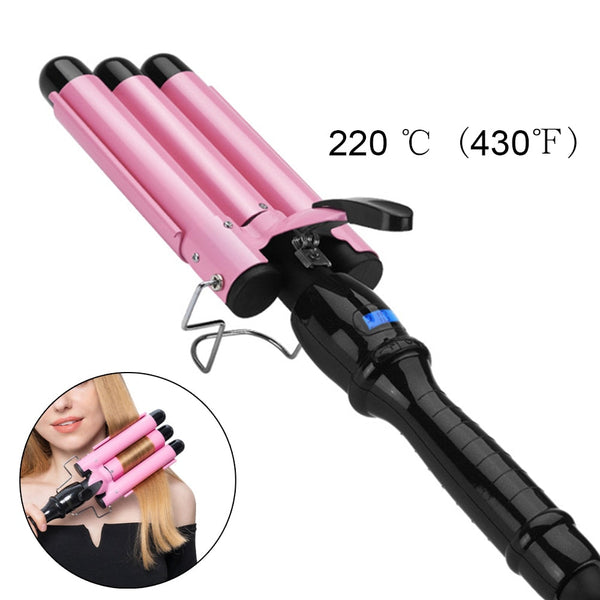 Hair Curler Triple Barrel Waver 25mm Curling Iron 220℃ Fast Heating