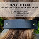 The Minimalist: Basic Black Leather Eco Barrette