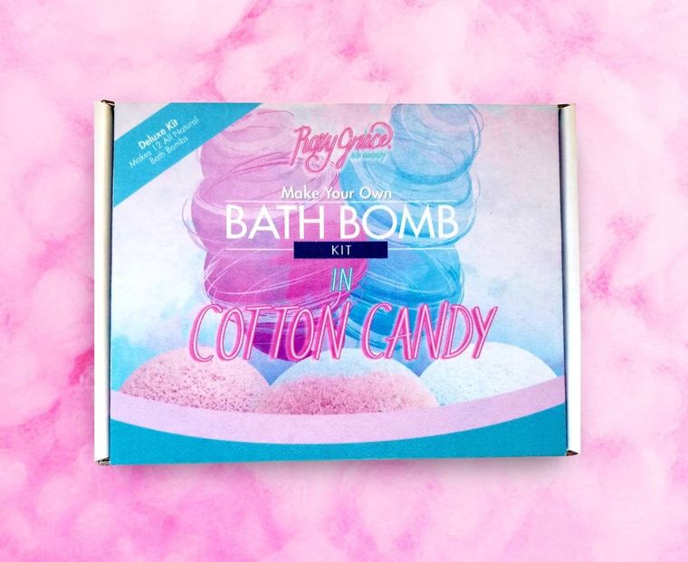 Cotton Candy Bath Bomb Kit, All Natural Bath Bomb Kit makes 12