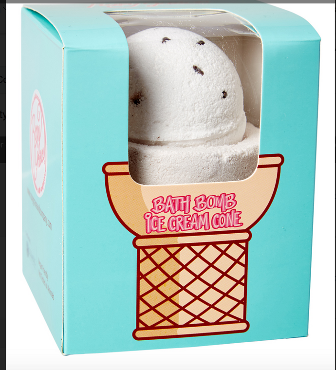 Cookies and Cream Ice Cream Cone Bath Bomb