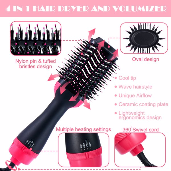 Hair Dryer Hot Air Brush Styler and Volumizer Hair Straightener