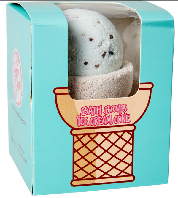 Mint Chocolate Chip Ice Cream Cone Bath Bomb