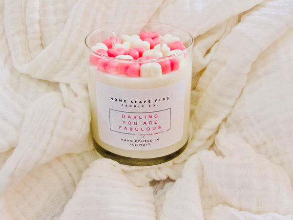 Soy Wax Candle with Hearts