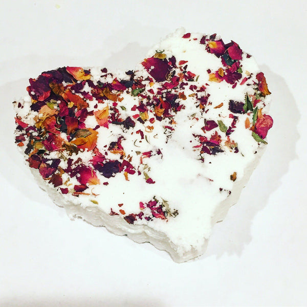 Rose heart bath bomb / organic bath bomb / essential oil bath bomb /