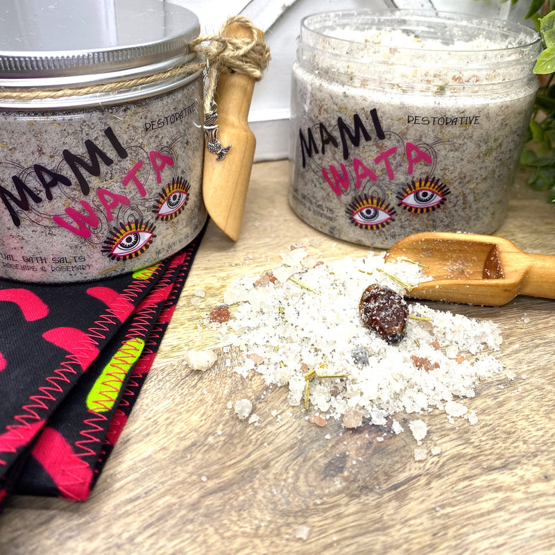 Mami Wata, Ritual Bath Salts with Rosehips & Rosemary, 10 oz