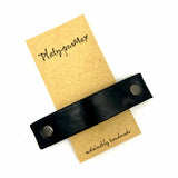 The Minimalist: Basic Black Leather Eco Barrette