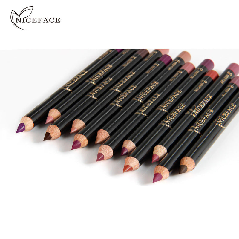 NICEFACE Nude Color Lip Pencil 12 Color Waterproof Lip Liner Nude