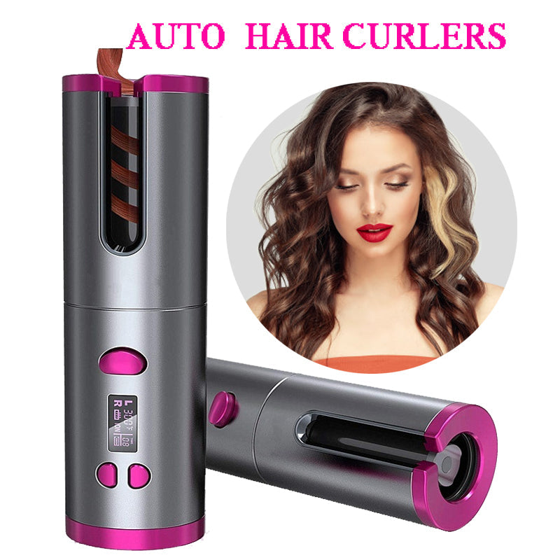 Automatic Hair Curler Curling Iron Wireless Ceramic USB Rechargeable